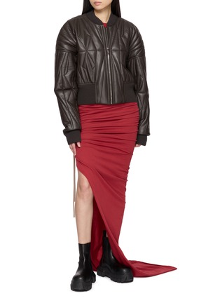 Figure View - Click To Enlarge - RICK OWENS  - X Moncler Quilted Cropped Jacket