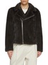 KRUF Asymmetrical Mink Fur Leather Biker Jacket