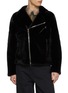 KRUF Asymmetrical Mink Fur Leather Biker Jacket