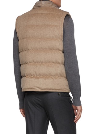 Back View - Click To Enlarge - KRUF - Stand Collar Mink Fur Cashmere Down Vest