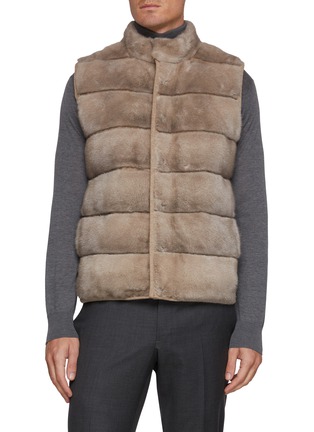 Main View - Click To Enlarge - KRUF - Stand Collar Mink Fur Cashmere Down Vest