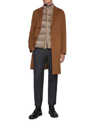 Figure View - Click To Enlarge - KRUF - Stand Collar Mink Fur Cashmere Down Vest