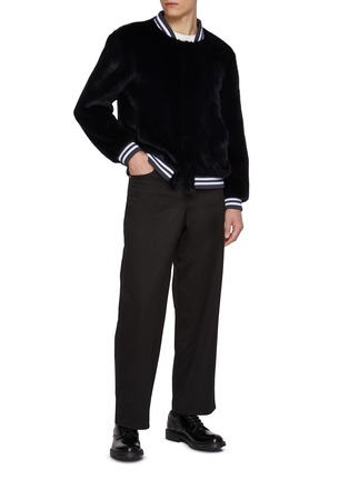 Figure View - Click To Enlarge - KRUF - Button Up Mink Fur Bomber Jacket