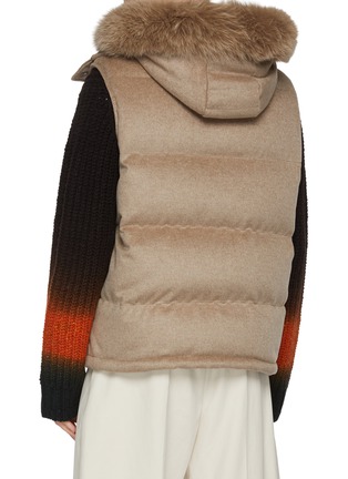 Back View - Click To Enlarge - KRUF - Fox Fur Hooded Cashmere Puffer Vest