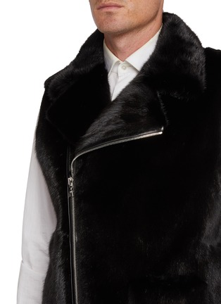  - KRUF - Mink Fur Leather Biker Vest