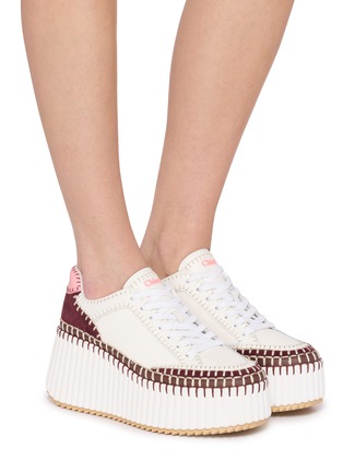 Figure View - Click To Enlarge - CHLOÉ - Nama Leather Women's Platform Sneakers