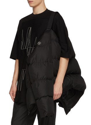 Detail View - Click To Enlarge - RICK OWENS  - Back Neck Zip Quilted Down Jacket