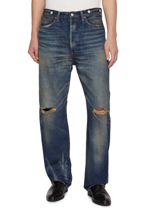 Main View - Click To Enlarge Main View - Click To Enlarge - NEW MANUAL - #002 1942 LV Moustache Effect Dark Wash Jeans
