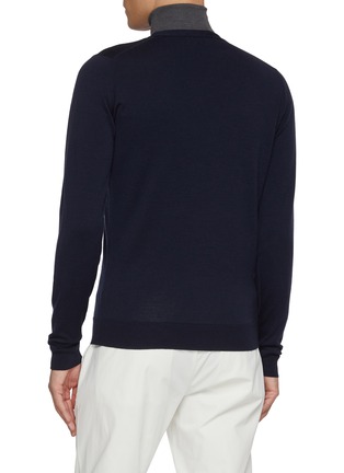 Back View - Click To Enlarge - JOHN SMEDLEY - V-Neck Button Up Cardigan