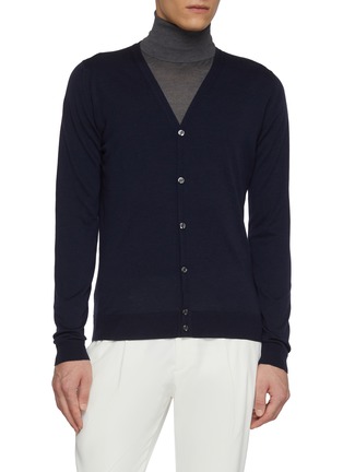 Main View - Click To Enlarge - JOHN SMEDLEY - V-Neck Button Up Cardigan