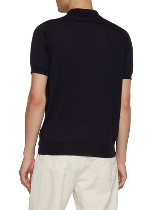Back View - Click To Enlarge - JOHN SMEDLEY - Wool Cotton Polo Shirt