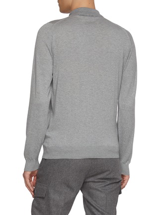 Back View - Click To Enlarge - JOHN SMEDLEY - Sea Island Cotton Polo Shirt