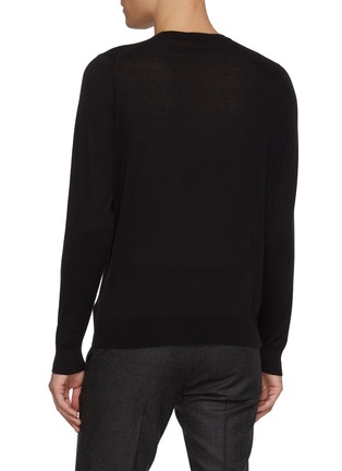 Back View - Click To Enlarge - JOHN SMEDLEY - Crewneck Cotton Cashmere Sweater