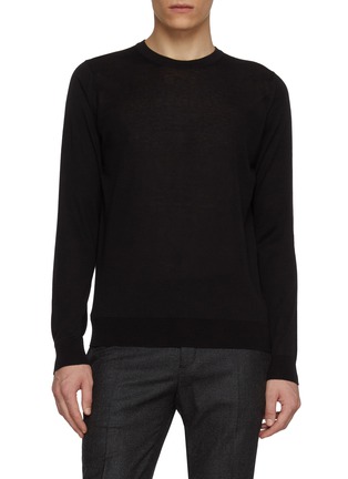 Main View - Click To Enlarge - JOHN SMEDLEY - Crewneck Cotton Cashmere Sweater
