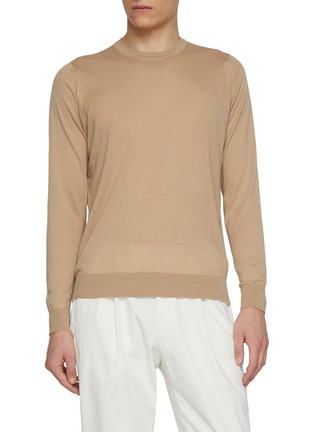 Main View - Click To Enlarge - JOHN SMEDLEY - Crewneck Cotton Cashmere Sweater