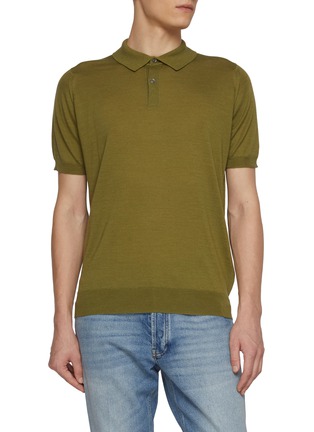 Main View - Click To Enlarge - JOHN SMEDLEY - Wool Cotton Polo Shirt