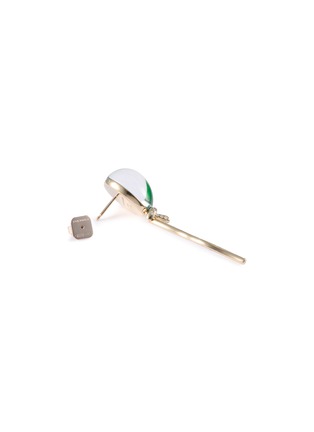 Detail View - Click To Enlarge - VHERNIER - Palloncini Mini 18K White Gold Diamond Rock Crystal Jade Single Earring