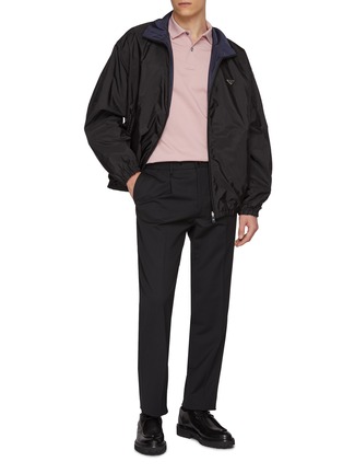 Figure View - Click To Enlarge - PRADA - Triangle Logo Cotton Pique Polo Shirt