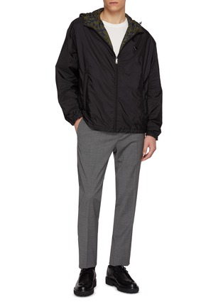 Figure View - Click To Enlarge - PRADA - Reversible Daisy Flower Print Hooded Re-Nylon Windbreaker