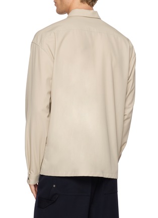 Back View - Click To Enlarge - PRADA - Triangle Logo Cotton Shirt Jacket