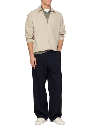 Figure View - Click To Enlarge - PRADA - Triangle Logo Cotton Shirt Jacket