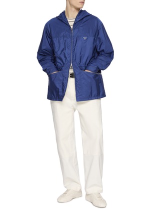 Figure View - Click To Enlarge - PRADA - Reversible Symbole Hooded Re-Nylon Cotton Windbreaker