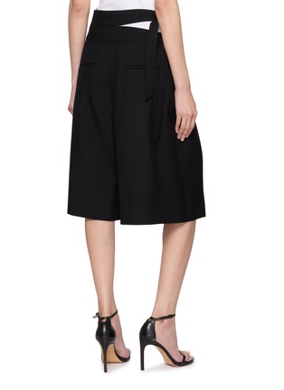 Back View - Click To Enlarge - CHLOÉ - Double Buckle Cutout Wool Skorts