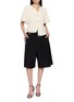 Figure View - Click To Enlarge - CHLOÉ - Double Buckle Cutout Wool Skorts
