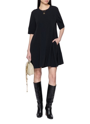 Figure View - Click To Enlarge - CHLOÉ - Scalloped Trim Skater Dress