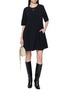 Figure View - Click To Enlarge - CHLOÉ - Scalloped Trim Skater Dress