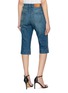 Back View - Click To Enlarge - CHLOÉ - Slit Hem Capri Cotton Denim Pants