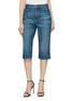 CHLOÉ Slit Hem Capri Cotton Denim Pants