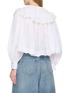 Back View - Click To Enlarge - CHLOÉ - Ruffle Capelet Lace Trim Cotton Blouse