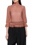 CHLOÉ Ruffled High Neck Puff Sleeve Knit Sweater