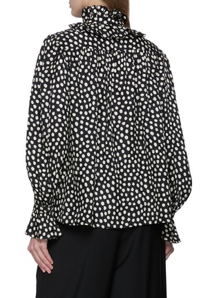 Back View - Click To Enlarge - CHLOÉ - Ruffled Polka Dot Jacquard Silk Blouse