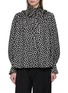 CHLOÉ Ruffled Polka Dot Jacquard Silk Blouse