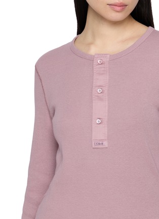  - CHLOÉ - Henley Button Placket Cotton Knit Top
