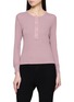 CHLOÉ Henley Button Placket Cotton Knit Top