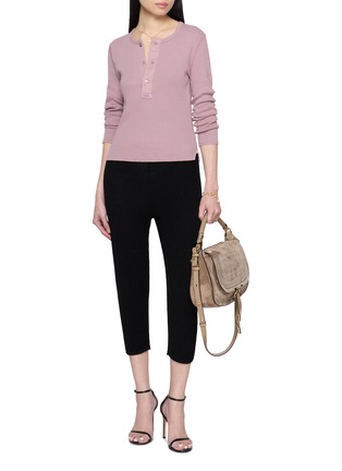 Figure View - Click To Enlarge - CHLOÉ - Henley Button Placket Cotton Knit Top