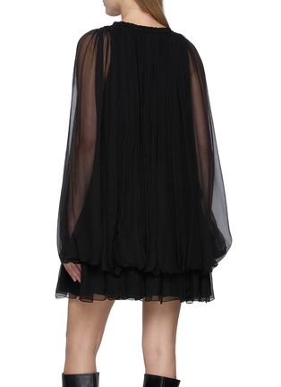 Back View - Click To Enlarge - CHLOÉ - Silk Mini Cape Dress