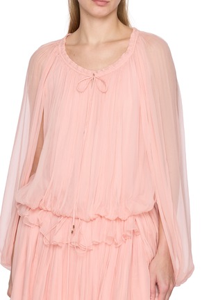  - CHLOÉ - Gathered Ruffled Silk Mini Cape Dress