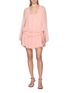Figure View - Click To Enlarge - CHLOÉ - Gathered Ruffled Silk Mini Cape Dress