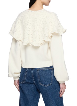 Back View - Click To Enlarge - CHLOÉ - Capelet Layered Wool Cashmere Knit Cardigan