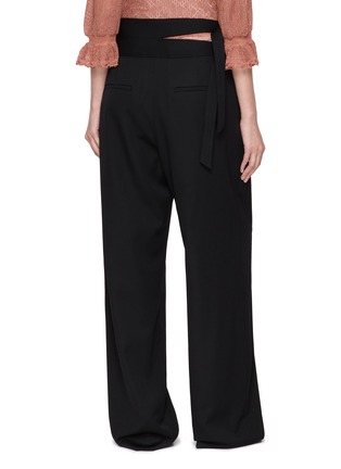 Back View - Click To Enlarge - CHLOÉ - High Rise Double Belt Wool Tailored Pants