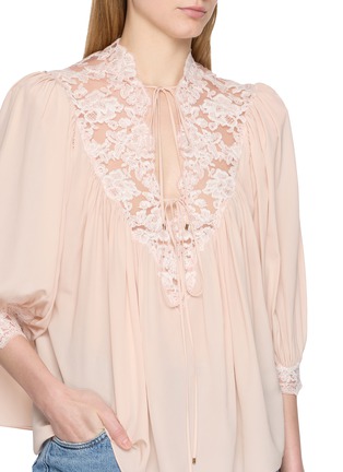  - CHLOÉ - Lace Panel Balloon Sleeve Blouse