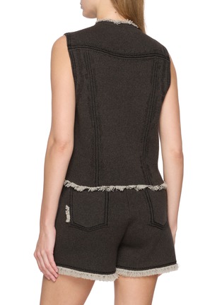 Back View - Click To Enlarge - BARRIE - Fringed Button Up Vest
