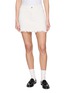 BARRIE Frayed Hem Cashmere Cotton Mini Skirt