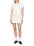 Figure View - Click To Enlarge - BARRIE - Frayed Hem Cashmere Cotton Mini Skirt