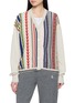 Main View - Click To Enlarge - BARRIE - Vibrant Stripe Cashmere Knit Cardigan