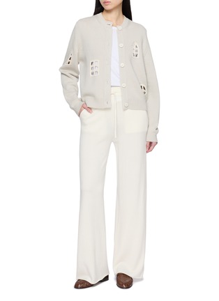 Figure View - Click To Enlarge - BARRIE - Cut Off Window Detail Cashmere Cotton Knit Cardigan
